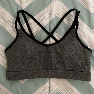 Gray Reebok Removable Padded Sports Bra